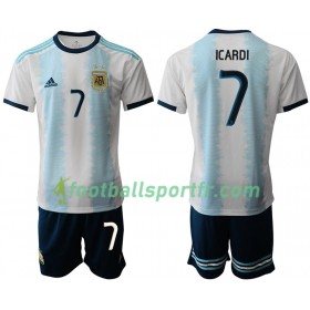 Tenue Argentine ICARDI 7 Enfant Domicile Copa América 2019 Maillot de Foot